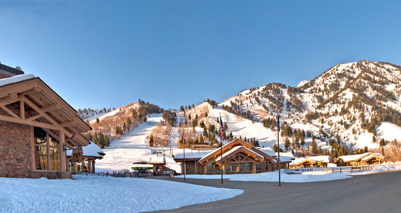 Nighttime resort activation with illuminated pathways